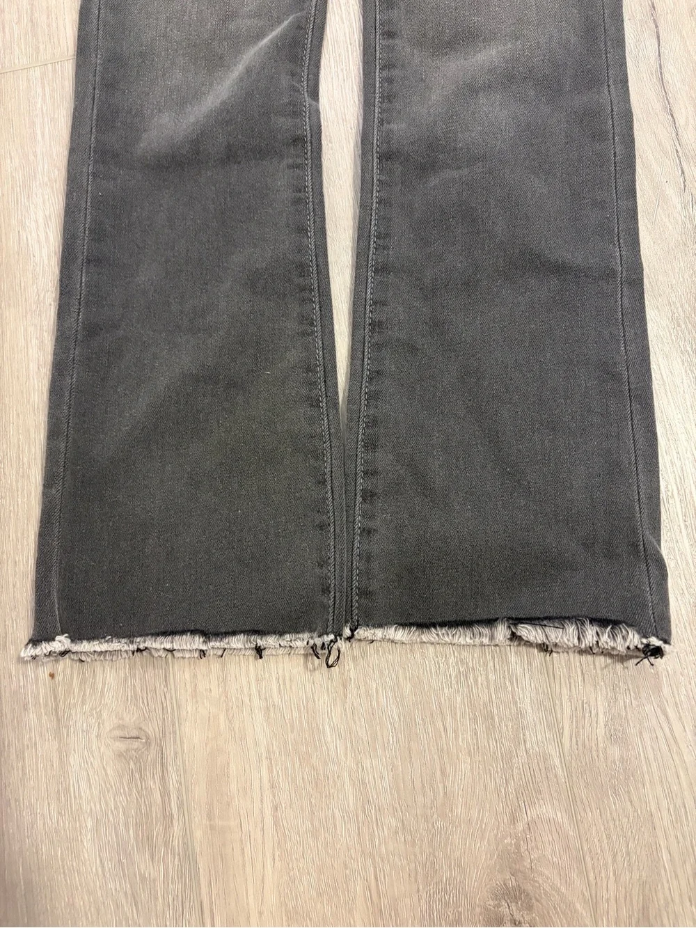 Kids Black Straight-Leg Jeans with Raw Hem